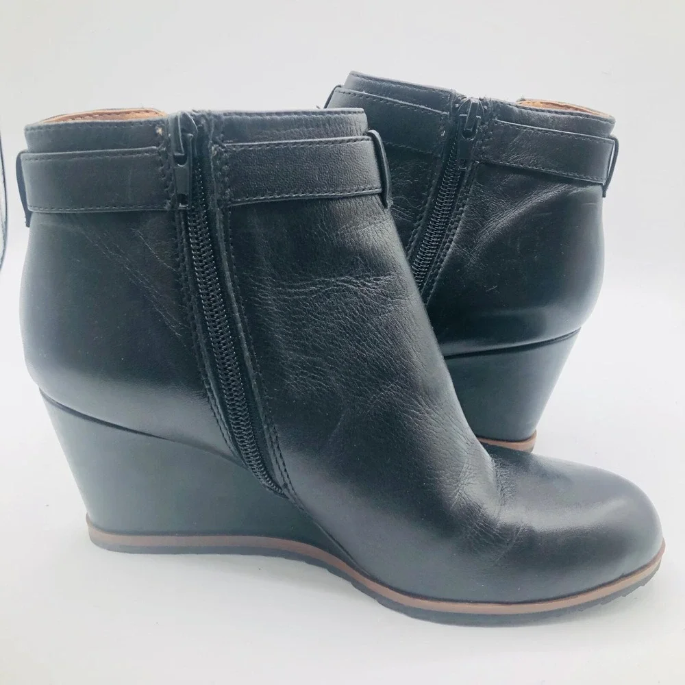Susina Boot Sz 6.5 M Short‎ Boots Black Leather Women 58665